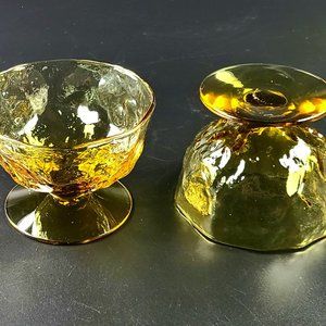 Vintage Morgantown Yellow Parfaits Bowls - Set of 2